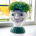 Doodle Man's Face Vase (with Moustache)
